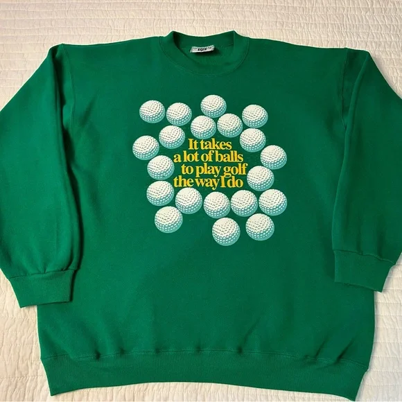 Green Lee Heavyweight Humorous Golf Crewneck Sweatshirt - Picture 1 of 3